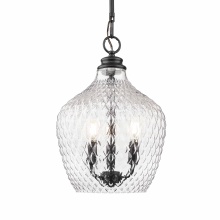 Golden 1088-3P BLK-CLR - Golden Lighting Adeline 3-light Pendant in Matte Black